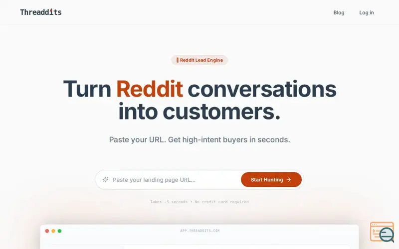 Screenshot of Threaddits