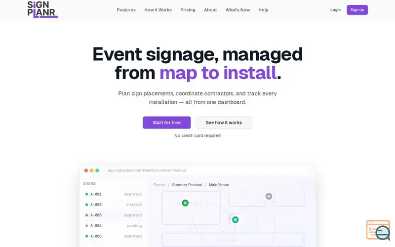 Screenshot of Signplanr