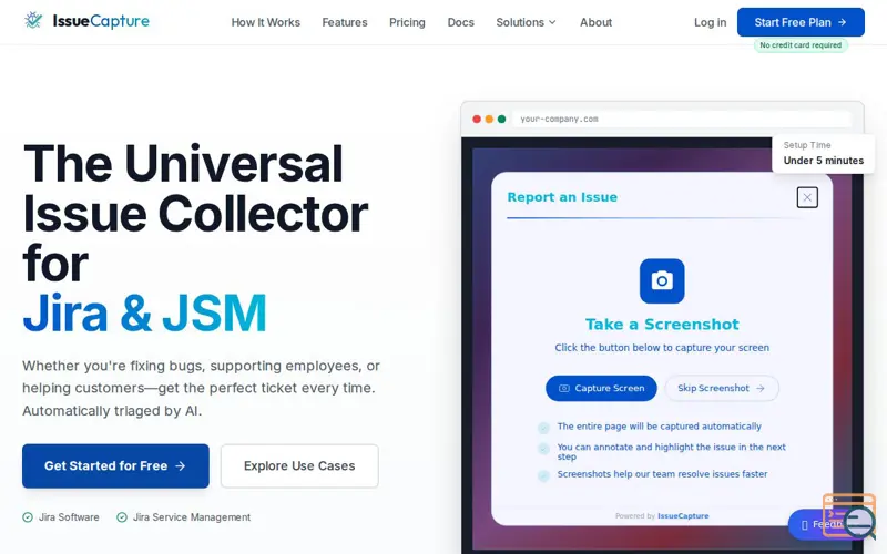 Screenshot of IssueCapture