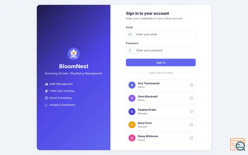 Screenshot of BloomNest