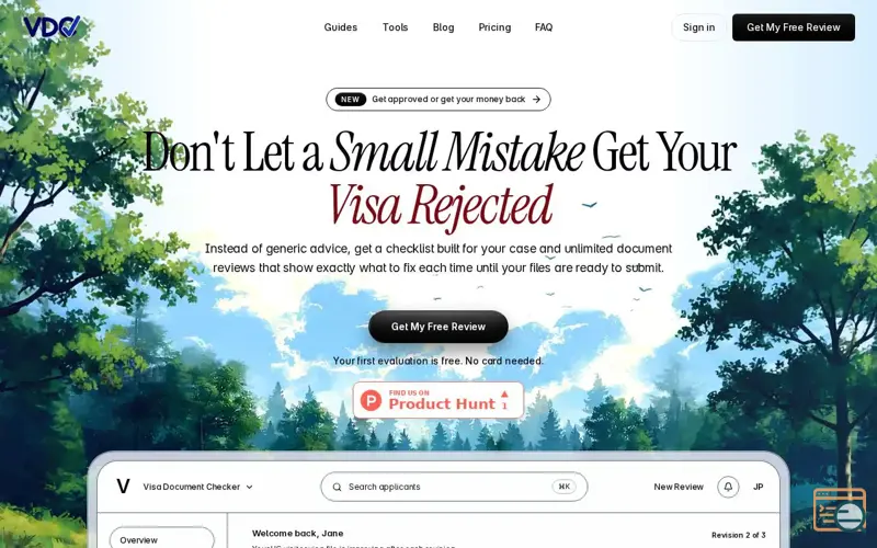 Screenshot of VDC (Visa Document Checker)