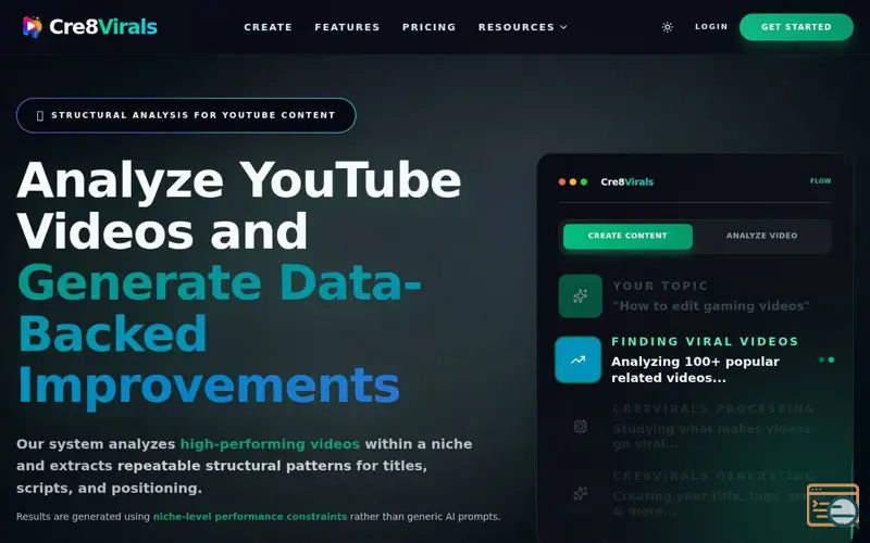 Screenshot of Cre8Virals