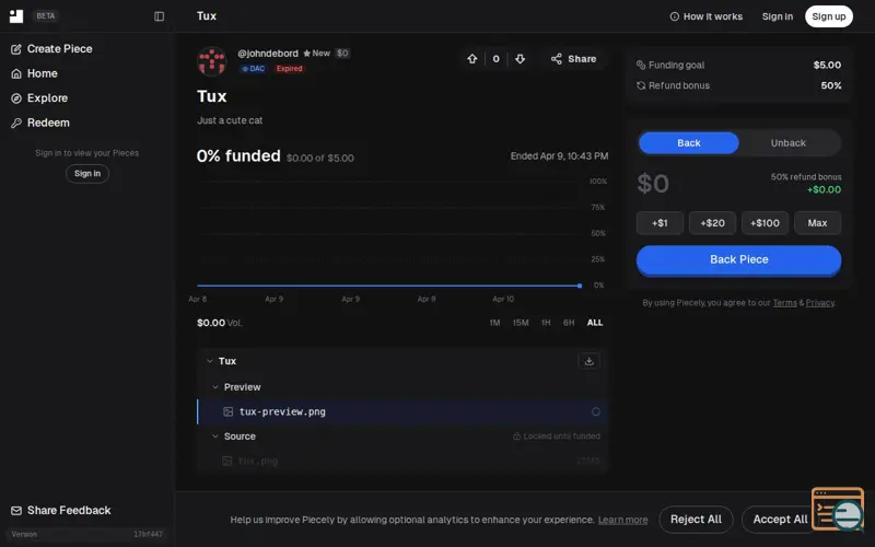 Screenshot of Piecely