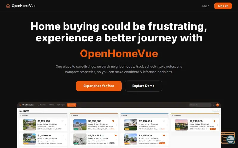 Screenshot of OpenHomeVue