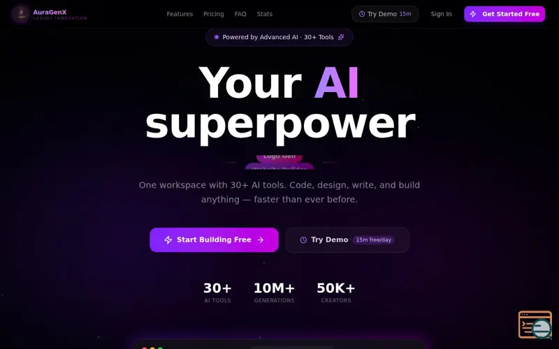 Screenshot of AuraGenX