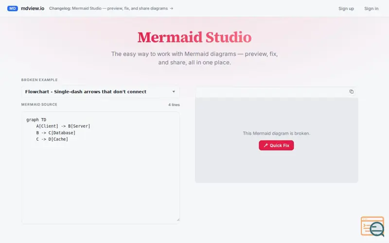 Screenshot of Mermaid Studio
