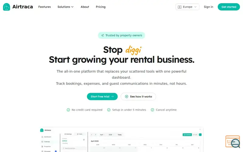 Screenshot of Airtraca