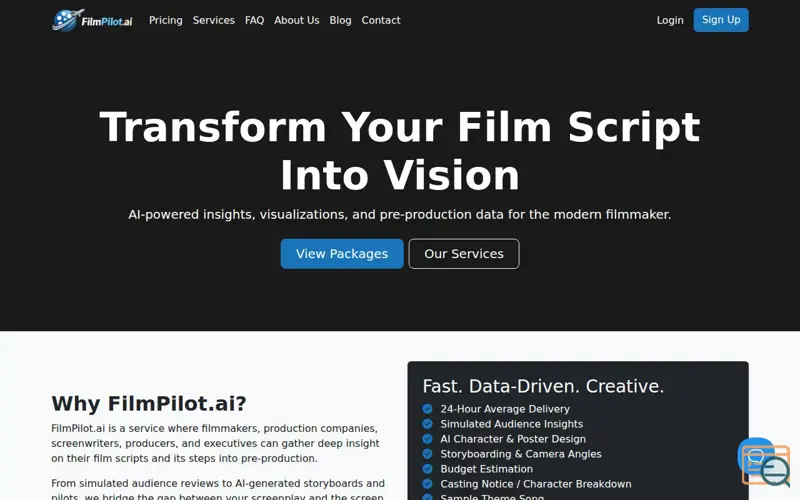 Screenshot of FilmPilot.ai