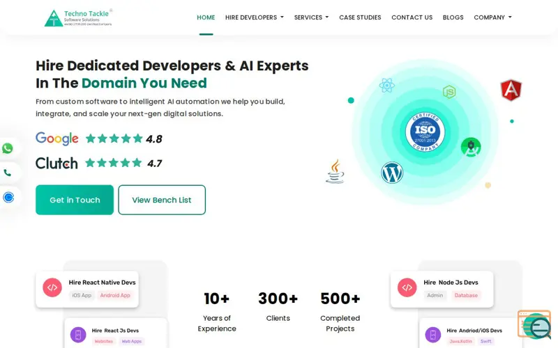 Screenshot of Techno Tackle Software Solutions