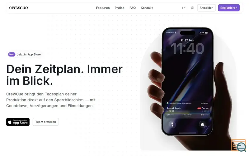 Screenshot of CrewCue