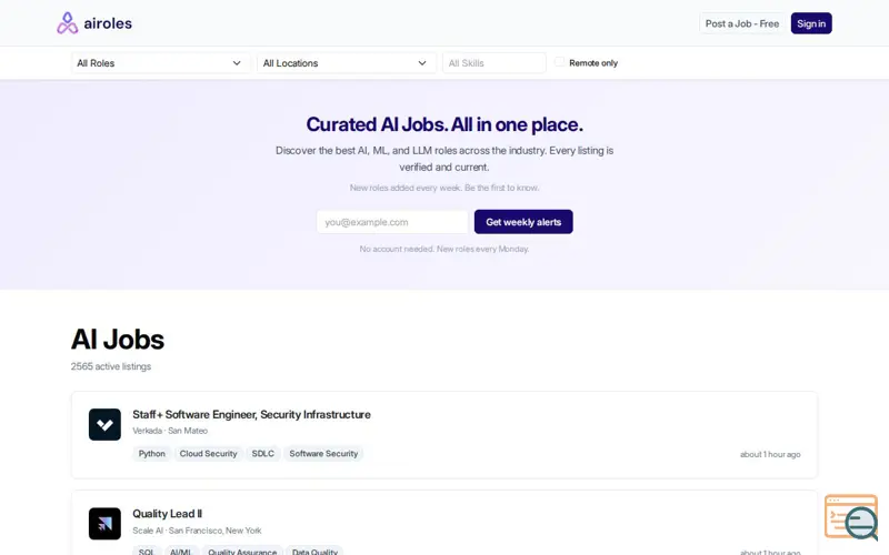 Screenshot of AI Roles