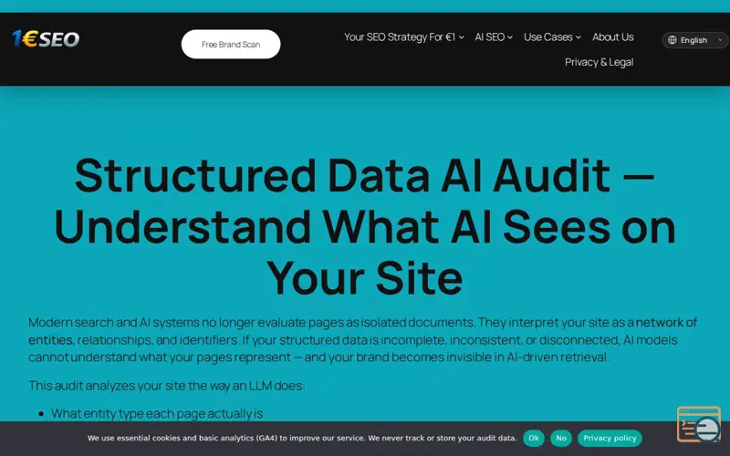 Screenshot of Structured Data MCO AI Audit
