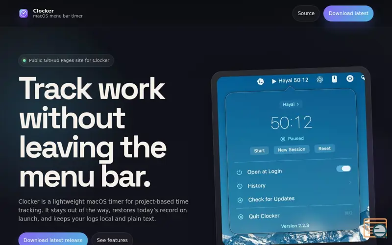 Screenshot of Clocker