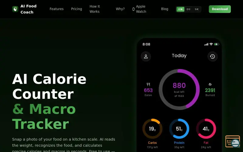 Screenshot of AI Food Coach - Calorie Counter App