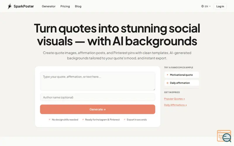Screenshot of SparkPoster