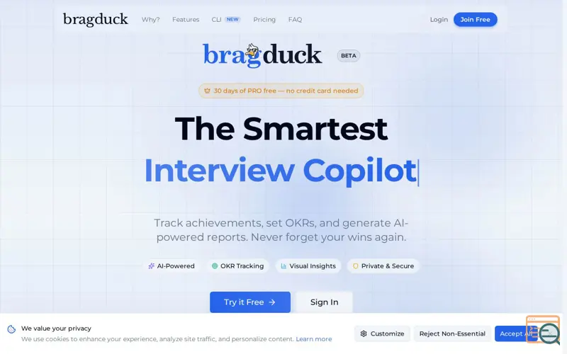 Screenshot of Bragduck