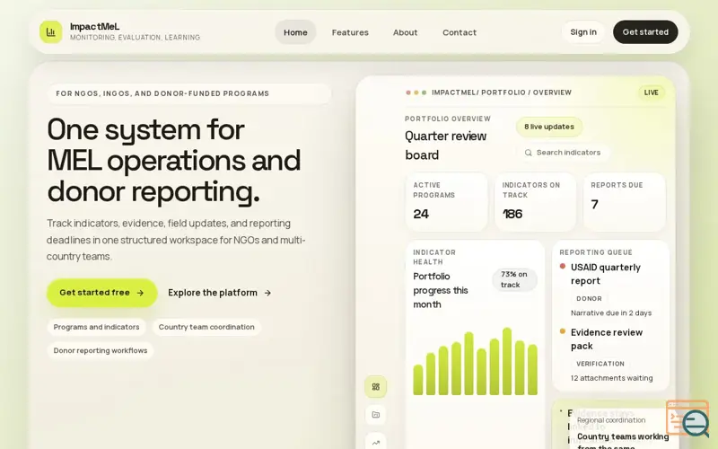 Screenshot of ImpactMeL