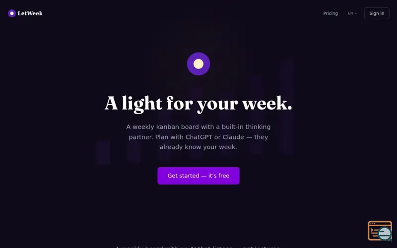 Screenshot of LetWeek