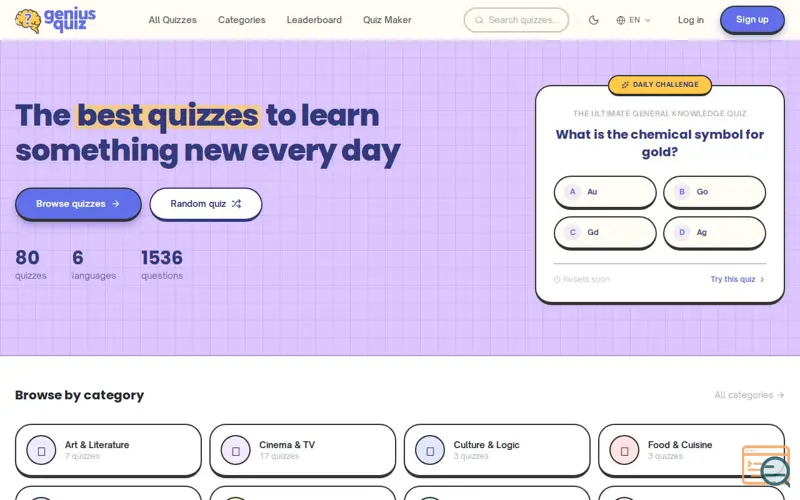 Screenshot of GeniusQuiz