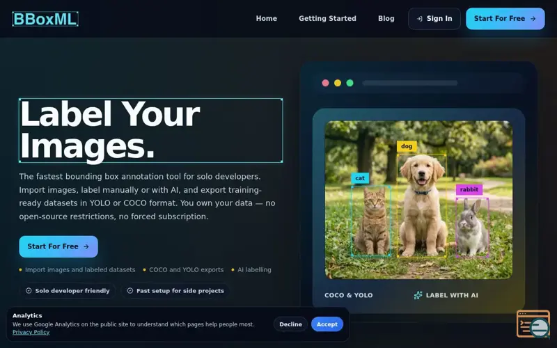 Screenshot of BBoxML