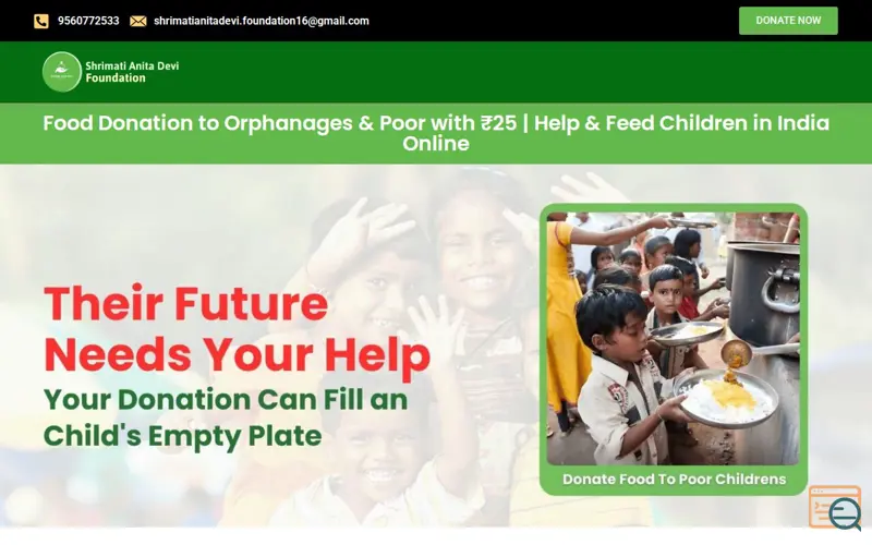 Screenshot of Shrimati Anita Devi Foundation