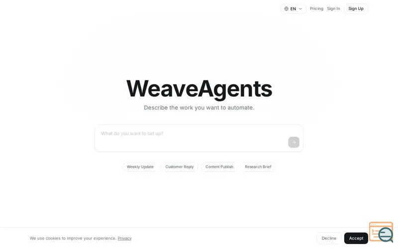 Screenshot of WeaveAgents