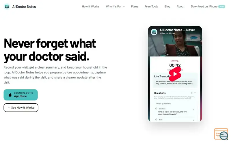 Screenshot of AI Doctor Notes