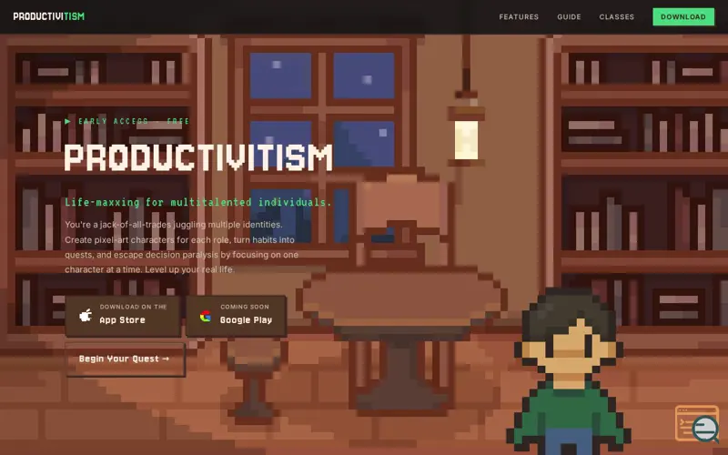 Screenshot of Productivitism