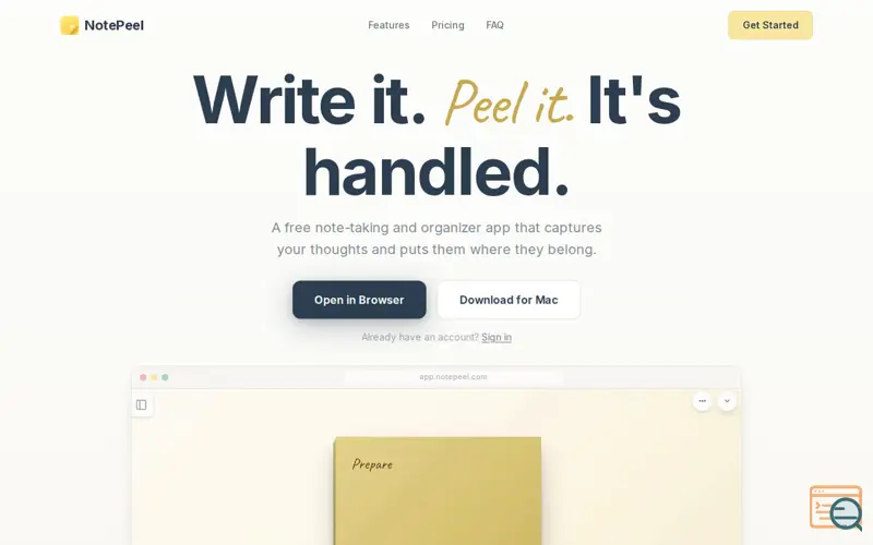 Screenshot of NotePeel