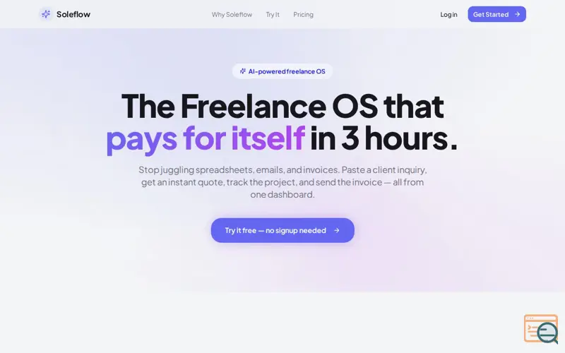 Screenshot of Soleflow.io
