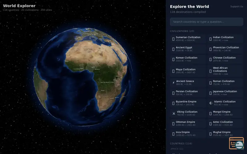 Screenshot of World Explorer