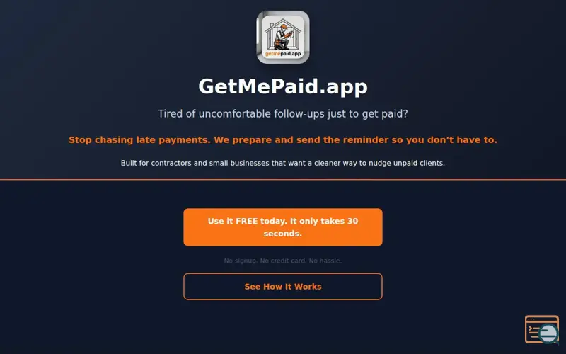 Screenshot of GetMePaid.app