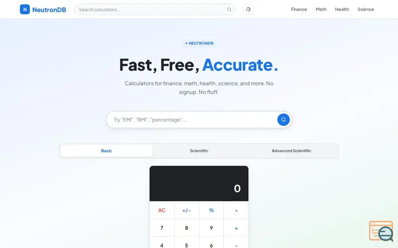 Screenshot of NeutronDB