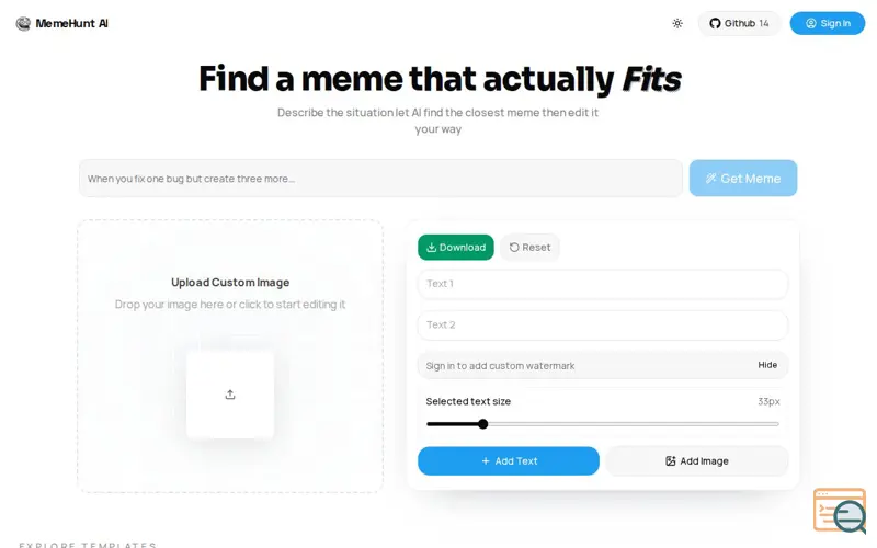 Screenshot of MemeHunt