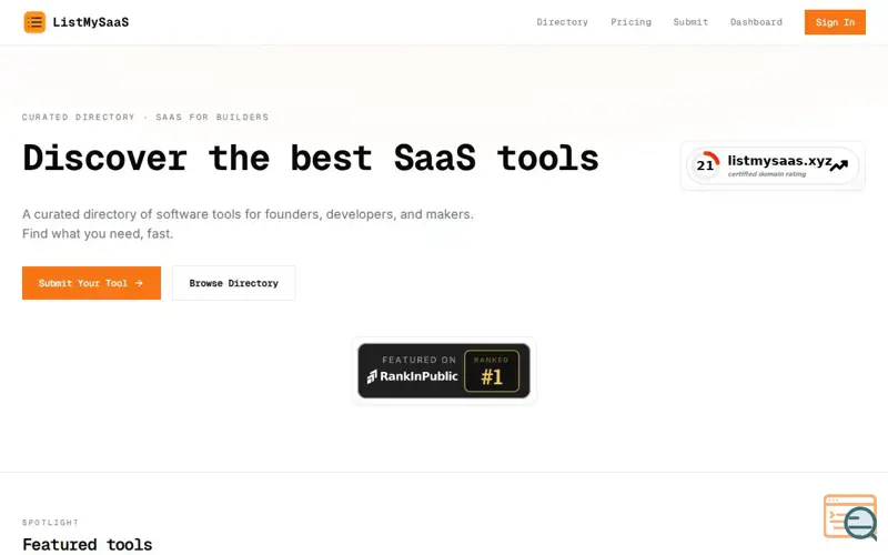 Screenshot of ListMySaaS