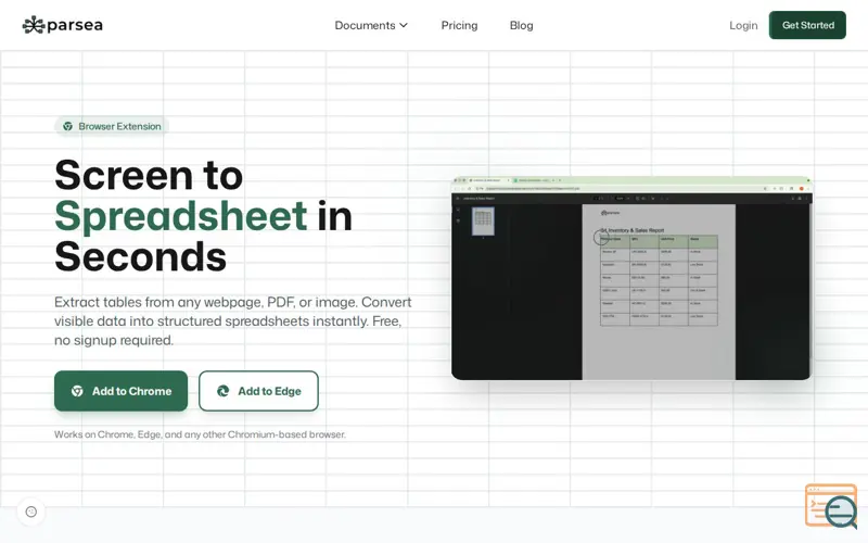 Screenshot of Parsea