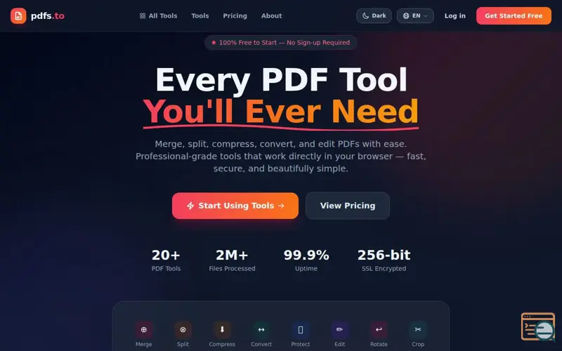 Screenshot of pdfs.to