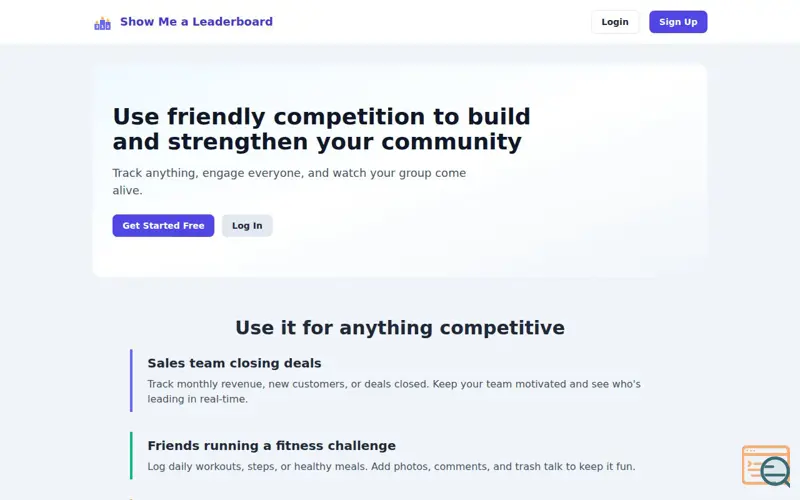 Screenshot of Show Me a Leaderboard