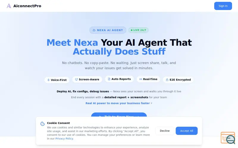 Screenshot of AiconnectPro