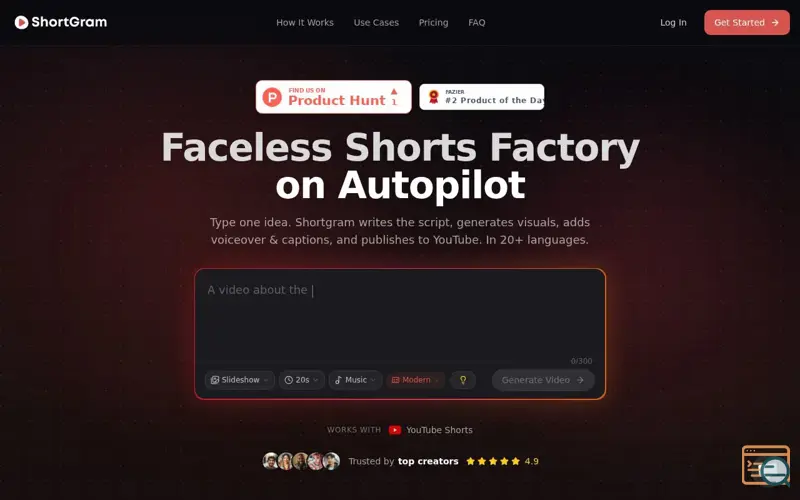 Screenshot of Shortgram.co