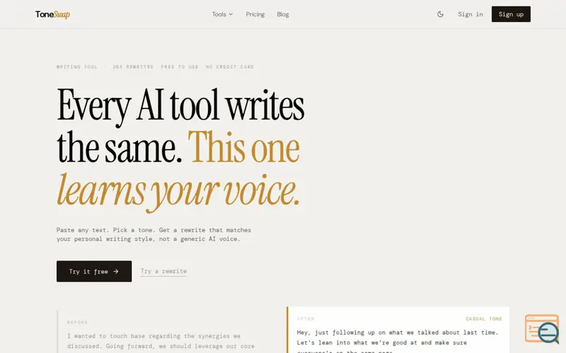 Screenshot of Toneswap