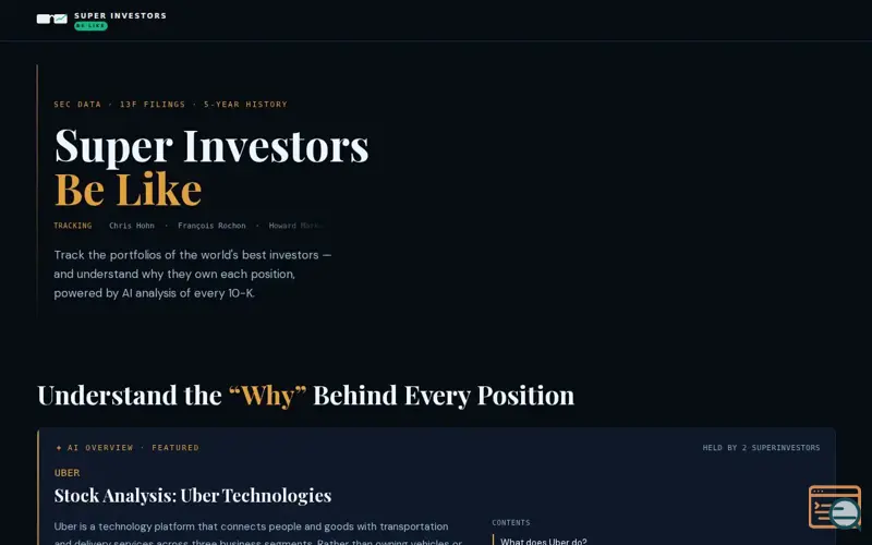 Screenshot of Super Investors Be Like