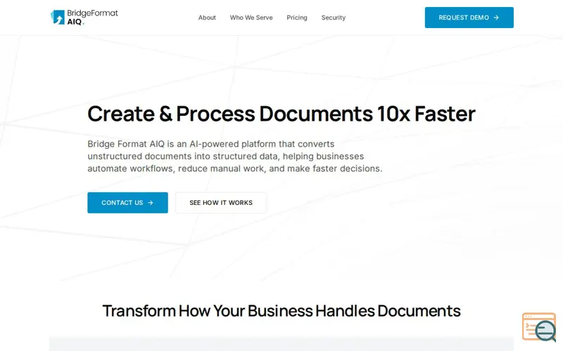 Screenshot of Bridge Format AIQ