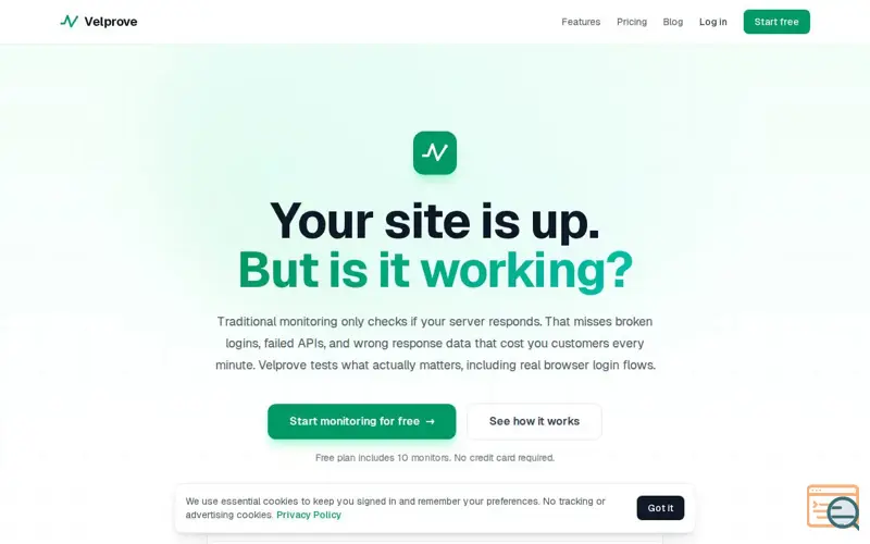 Screenshot of Velprove
