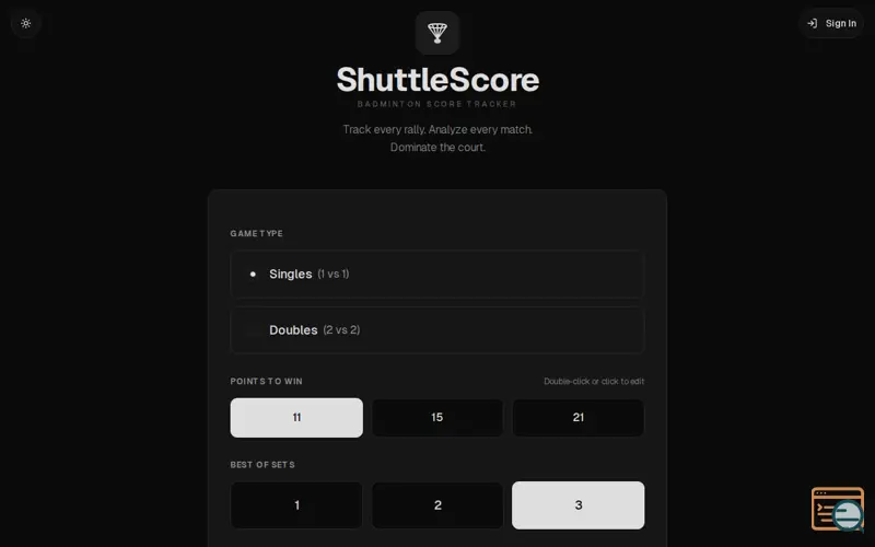 Screenshot of ShuttleScore — Badminton Score Tracker