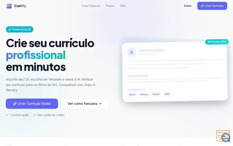 Screenshot of Currify