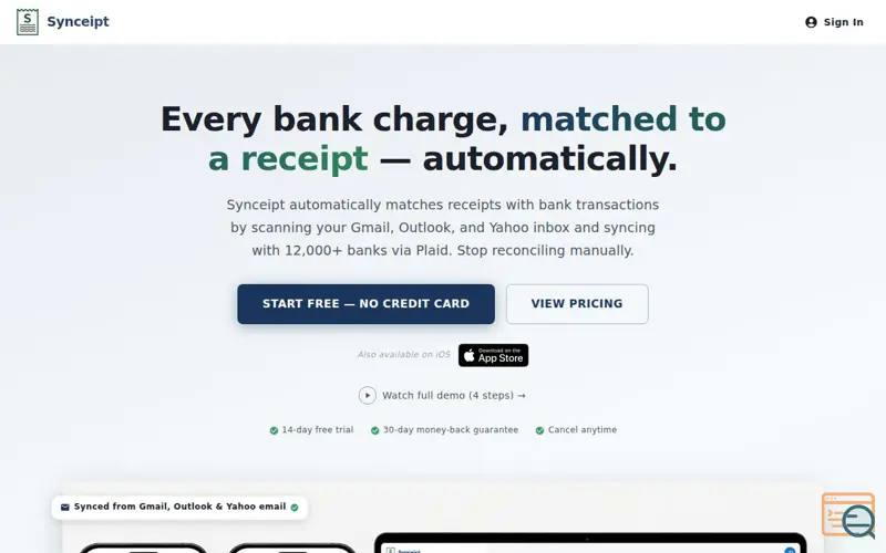 Screenshot of Synceipt