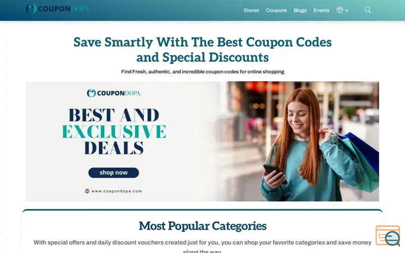 Screenshot of Coupondopa