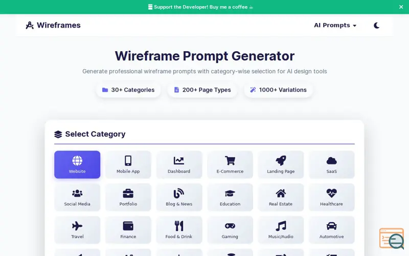 Screenshot of Wireframes.online
