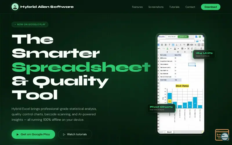 Screenshot of Hybrid Excel